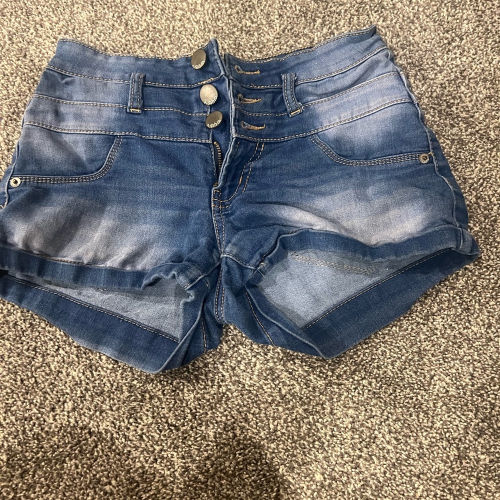 No Boundaries High Waist Denim Blue Shorts